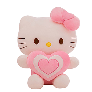 30Cm Pink Hello Kitty Holding Big Heart Sitting Doll Plush