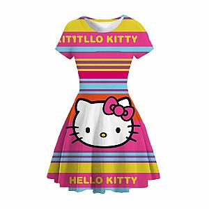 Hello Kitty 3D Print Kids Beach Dress