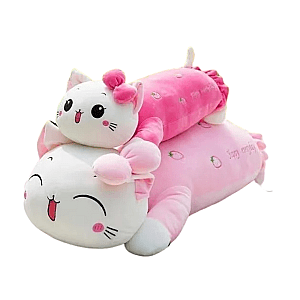 45-100cm Pink Hello Kitty Lying Smiling Cat Pillow Plush