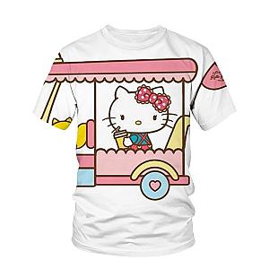 Hello Kitty Travel Sanrio Cartoon Cat T-shirt