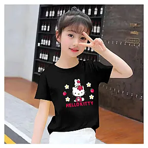 Hello Kitty Cartoon Cat Short Sleeve Print T-Shirt