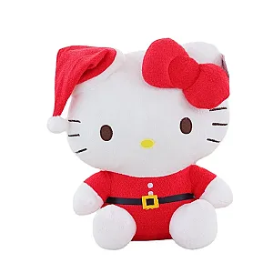 30cm White Hello Kitty Sanrio Santa Claus Christmas Stuffed Toy Cat Plush