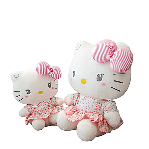 20-70cm White Hello Kitty Sitting Doll Caro Dress Plush