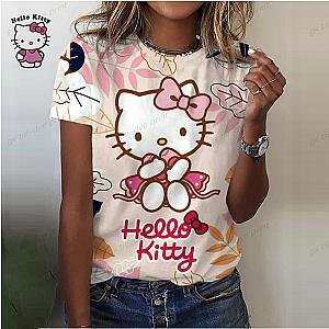 Hello Kitty Sitting Doll 3d Printed O-Neck T-shirt