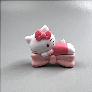 Hello Kitty Lying Posture Pink Tie Bow Doll Model