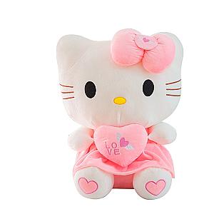 23-70cm Pink Hello Kitty Bowknot Love Pink Heart Plush