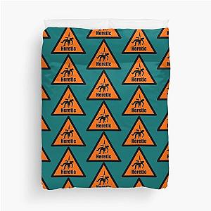 Heretic warning orange Duvet Cover