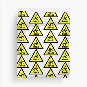 Heretic warning yellow  Duvet Cover