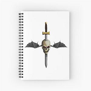 Heretic Crusader Sword & Skull, Symbol.  Spiral Notebook