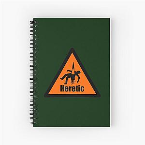 Heretic warning orange Spiral Notebook