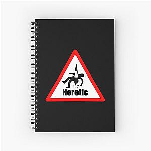 Heretic warning red Spiral Notebook