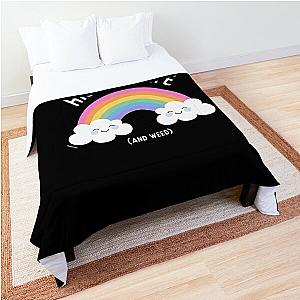 Kawaii Cute Cannabis Rainbow - High on Life and Weed Comforter