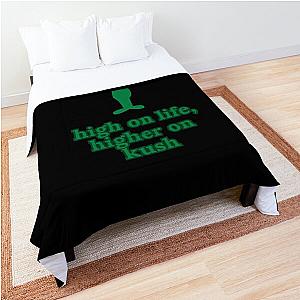 Stoner Alien - High On Life, Higher On Kush - Green Graphic Comforter