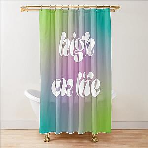 High On Life Quote - White Text Shower Curtain