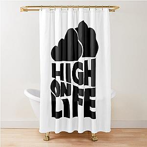 high on life merch logo Shower Curtain