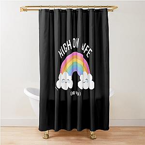 Kawaii Cute Cannabis Rainbow - High on Life and Weed Shower Curtain