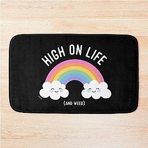 Kawaii Cute Cannabis Rainbow - High on Life and Weed Bath Mat