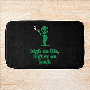 Stoner Alien - High On Life, Higher On Kush - Green Graphic Bath Mat