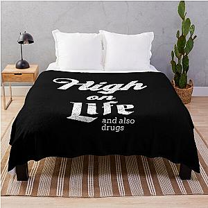 High On Life and also drugs - vintage design Throw Blanket