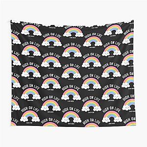 Kawaii Cute Cannabis Rainbow - High on Life and Weed Tapestry