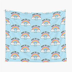 Kawaii Cute Cannabis Rainbow - High on Life and Weed Tapestry