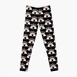 Kawaii Cute Cannabis Rainbow - High on Life and Weed Leggings