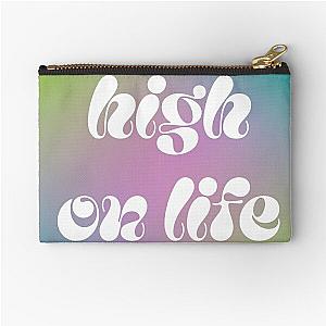 High On Life Quote - White Text Zipper Pouch