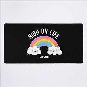 Kawaii Cute Cannabis Rainbow - High on Life and Weed Desk Mat