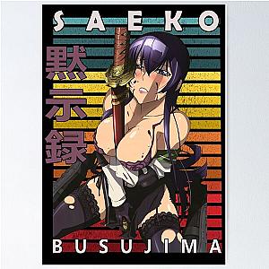 Saeko Busujima High School of the Dead Retro Anime Poster