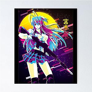 High School of the Dead Rei Miyamoto Vaporwave Poster
