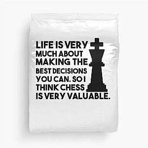 Inspirational Chess Quote - Hikaru Nakamura Chess Quote Duvet Cover