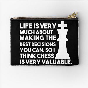 Inspirational Chess Quote - Hikaru Nakamura Chess Quote Zipper Pouch