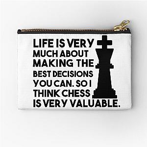 Inspirational Chess Quote - Hikaru Nakamura Chess Quote Zipper Pouch