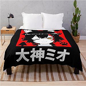 Hololive Ookami Mio Short Hair Throw Blanket