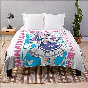 Hololive Minato Aqua Heart Sign Throw Blanket