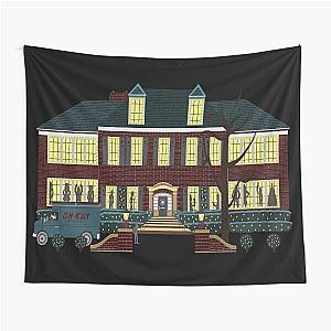 home alone house at night shadows dancing in the window Tapestry