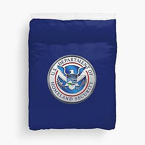 U.S. Department of Homeland Security - DHS Emblem over American Flag Duvet Cover