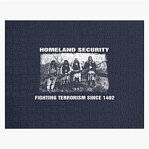 Homeland Security Fighting Terrorism Native American Indian T-Shirt Puzzle