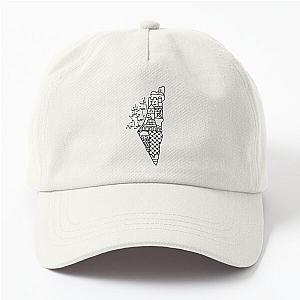 Palestinian Kufiya Pattern I Love Palestine Arabic Calligraphy blk Dad Hat