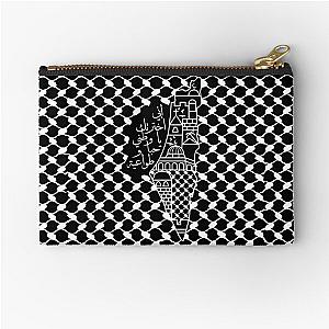 I Love Palestine My Homeland Arabic Calligraphy Colorful Palestinian Map Jerusalem Kufiya Zipper Pouch
