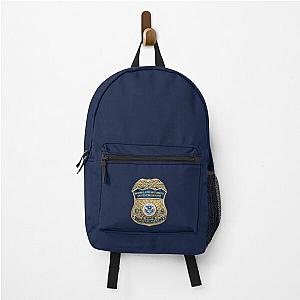 Homeland Security Investigations HSI Special Agent New Badge over Blue Velvet Backpack