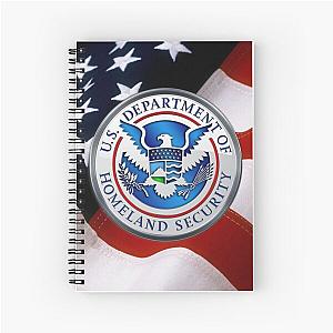 U.S. Department of Homeland Security DHS Emblem over American Flag Spiral Notebook