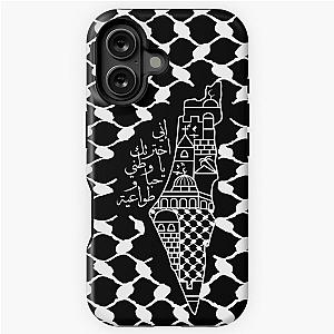 I Love Palestine My Homeland Arabic Calligraphy Palestinian Map Jerusalem Kufiya Pattern - iPhone Tough Case