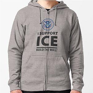 I Support ICE Build Wall with Homeland Security Seal Hoodie