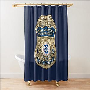 Homeland Security Investigations HSI Special Agent New Badge over Blue Velvet Shower Curtain