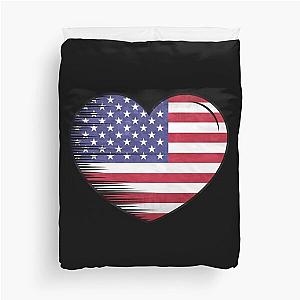 I LOVE USA MY HOMELAND MY COUNTRY HEART AMERICA Duvet Cover