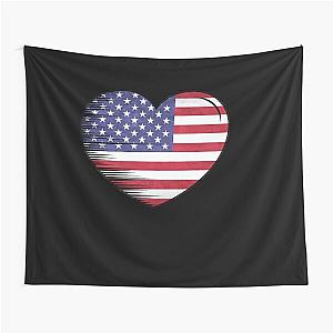 I LOVE USA MY HOMELAND MY COUNTRY HEART AMERICA Tapestry