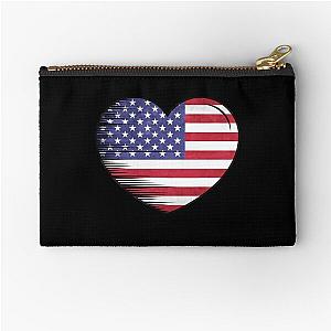 I LOVE USA MY HOMELAND MY COUNTRY HEART AMERICA Zipper Pouch