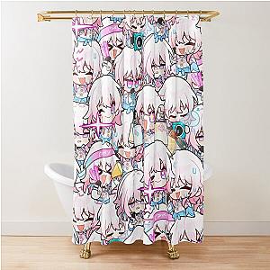 March 7th Honkai Stair Rail chibi pattern Shower Curtain