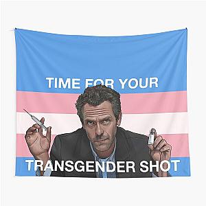 Dr. House Trans Flag Tapestry